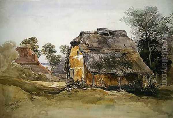 An Old Barn at Tunbridge Wells Oil Painting - John Middleton