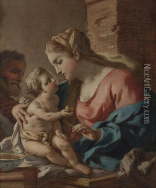 Sacra Famiglia Con Bambino Oil Painting - Francesco Solimena