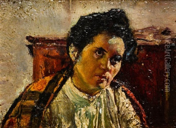 Retrato De Mujer Oil Painting - Nicolas Raurich Y Petre