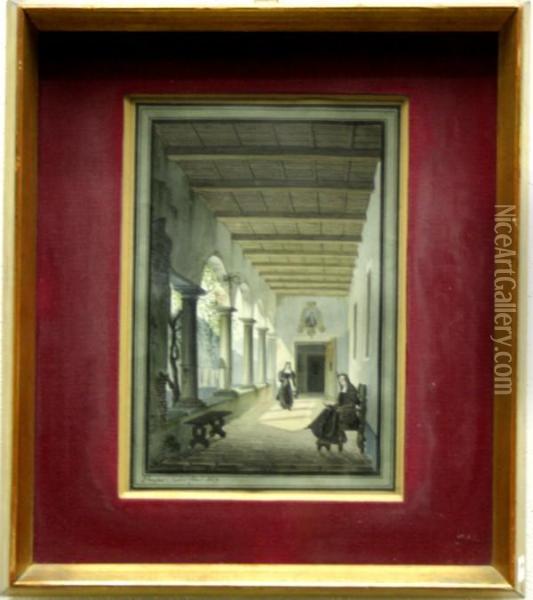 Monache In Convento Oil Painting - Pompeo Calvi