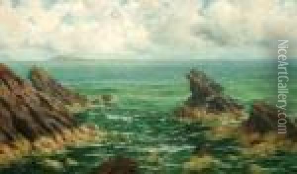 Nr Peel, Isle Of Man Oil Painting - Thomas Rose Miles