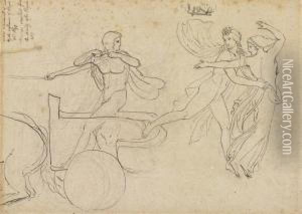 Medea Enamoured Of Jason, Or Merope Expelled From The Society Of The Hyades Oil Painting - John Flaxman