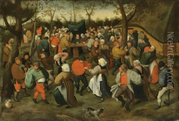 The Wedding Dance Oil Painting - Marten van Cleve the Elder