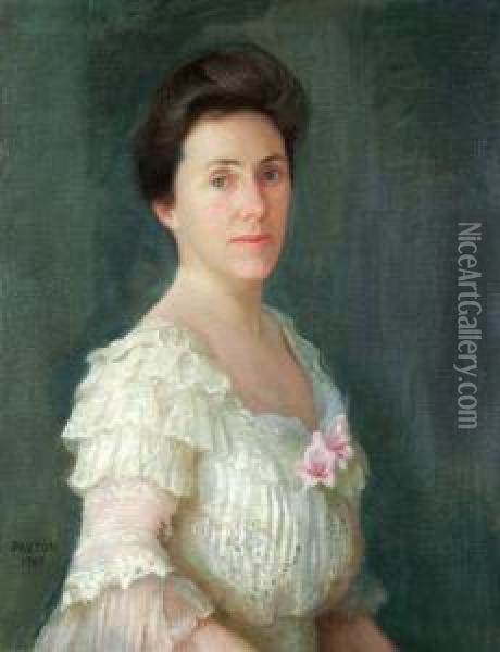 Portrait Of Mrs. T. E. Parker Oil Painting - William Macgregor Paxton
