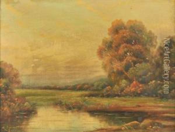 A Dover Landscape Oil Painting - Augustus Spencer