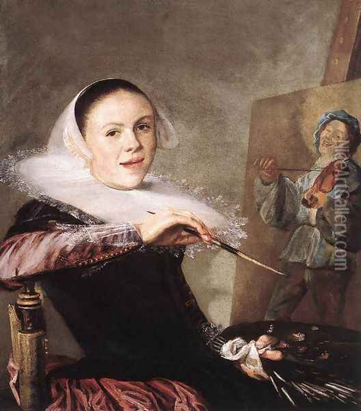 Self-Portrait c. 1635 Oil Painting - Judith Leyster
