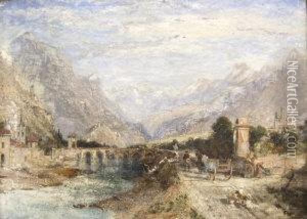 D'aosta, 
Italy Oil Painting - William Linton