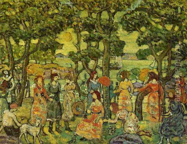 Landscape With Figures2 Oil Painting - Maurice Brazil Prendergast