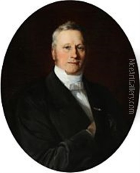 Portrait Of Carl Frederik Simony Oil Painting - Elisabeth Anna Maria Jerichau-Baumann