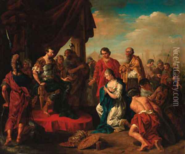 The Continence of Scipio Oil Painting - Giovanni Battista The Younger Pittoni