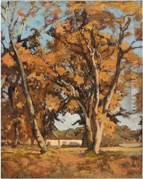 Autumn Trees Oil Painting - Louis Alexandre Cabie