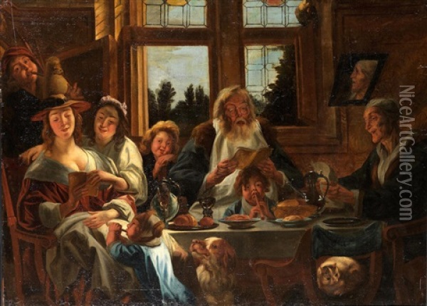 A Family Concert Oil Painting - Jacob Jordaens
