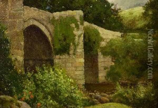 Stone Bridge Oil Painting - Charles Waldo Adin