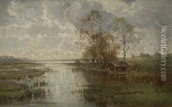 Uferlandschaft Oil Painting - Konrad Wimmer