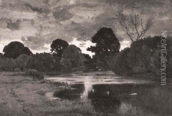 Quiet Pond Oil Painting - Ernest Parton