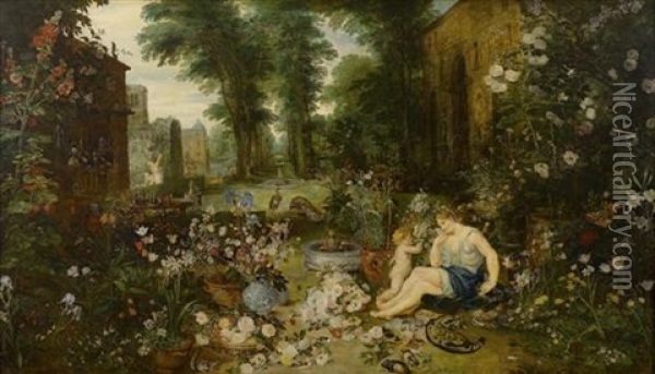 Allegorie Des Geruchssinns (collab. W/p.p. Rubens) Oil Painting - Jan Brueghel the Elder