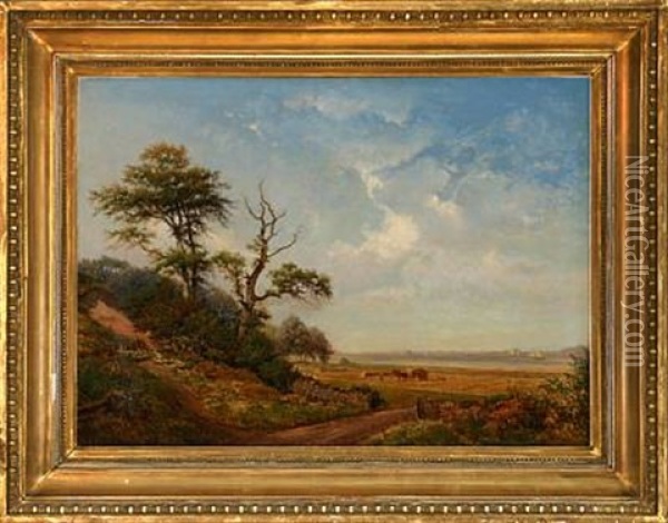 Harvest Landscape Oil Painting - Nordahl (Peter Frederik N.) Grove