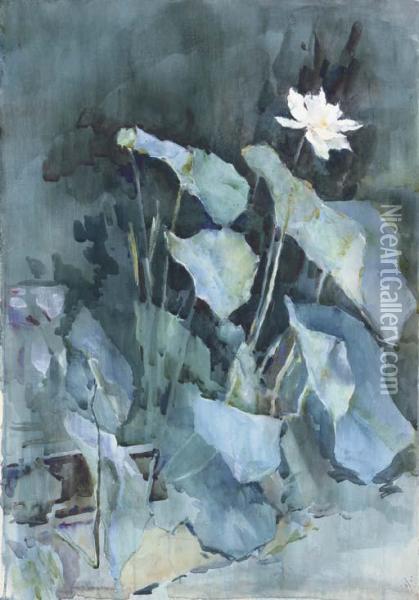 White Lotus Oil Painting - Ralph Wormsley Curtis