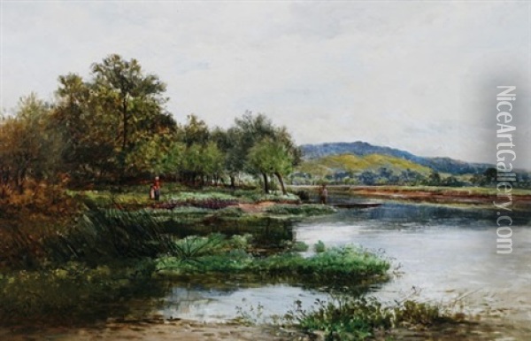 River Scene Oil Painting - Alfred Walter Williams
