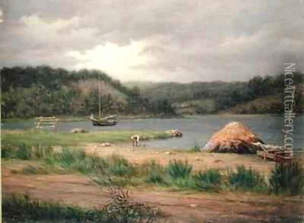 Clamming Long Island Oil Painting - William M Davis