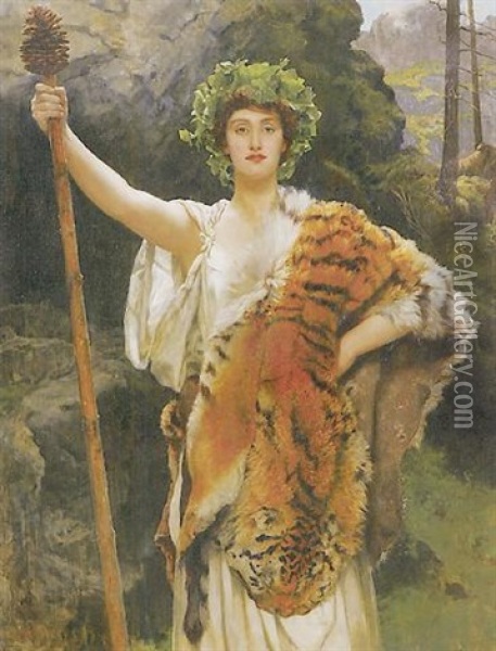 The Priestess Of Bacchus Oil Painting - John Collier