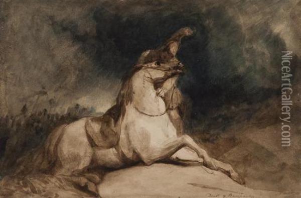 The Death Of Bucephalus Oil Painting - George Jones