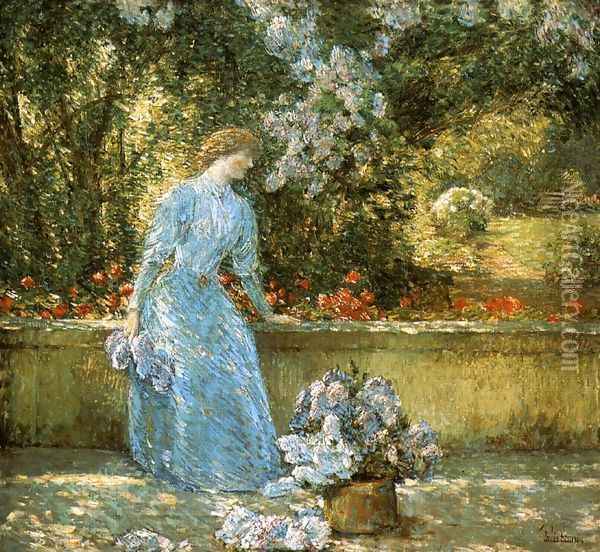 Lady in the Park Oil Painting - Childe Hassam
