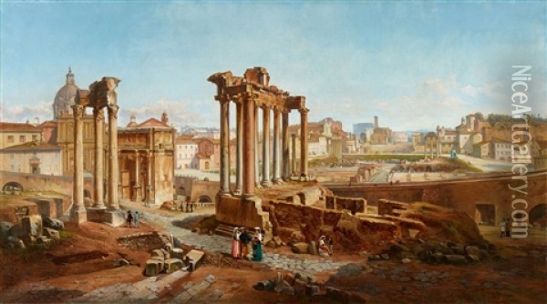 The Forum Romanum Oil Painting - Vincenzo Giovannini