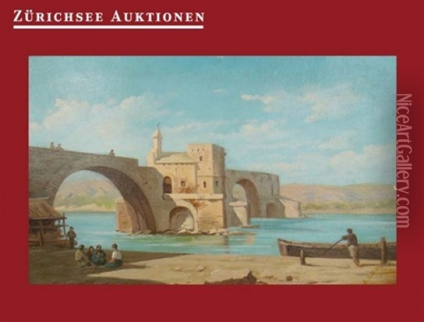 Brucke Von Avignon Oil Painting - Auguste Baud-Bovy