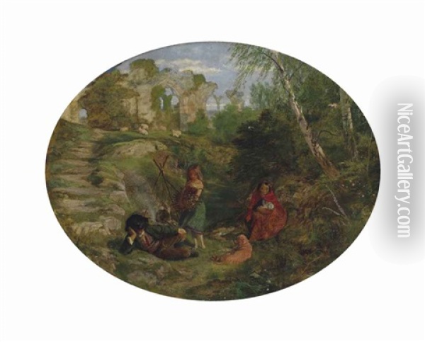 Gypsies Oil Painting - Arthur Hughes