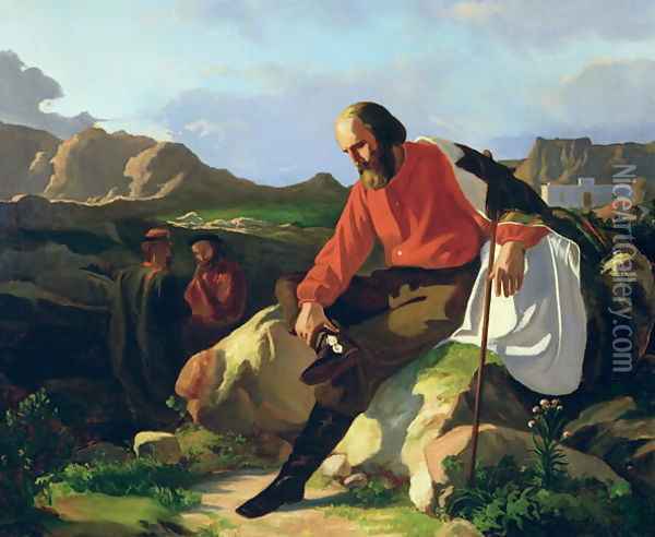 Guiseppe Garibaldi (1807-82) Oil Painting - Vincenzo Cabianca