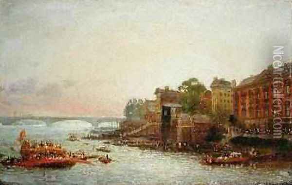 Somerset House London 1820-30 Oil Painting - Frederick Nash