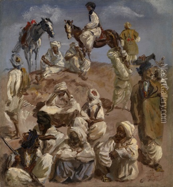 Afghans Oil Painting - Alexander Evgenievich Iacovleff