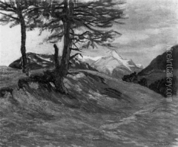 Landschaft Bei Serfaus In Tirol Oil Painting - Mathilde Sitta-Alle