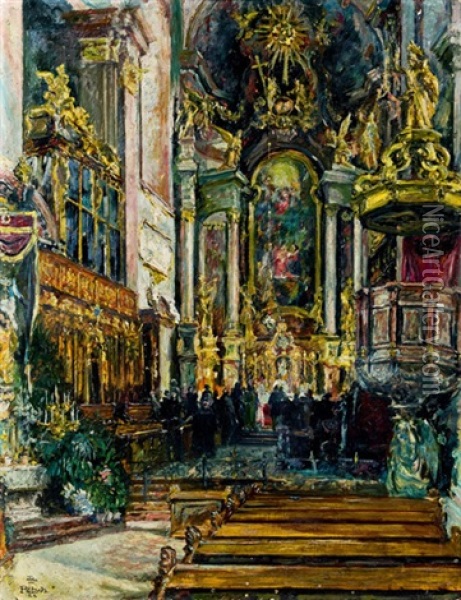 Kircheneinblick Oil Painting - Igo Poetsch