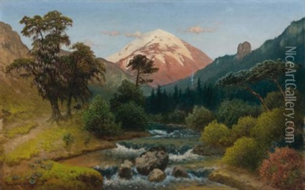 Pico De Orizaba (citlaltepetl) Oil Painting - August Loehr