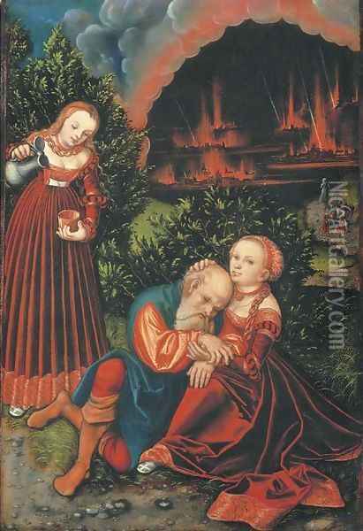 Lot and his Daughters Oil Painting - Lucas The Elder Cranach
