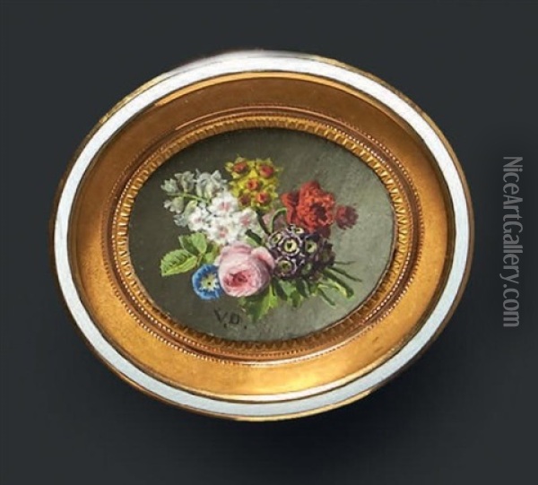 Bouquet De Fleurs Au Naturel, Une Pivoine, Des Narcisses, Des Pois De Senteur Et Mina Lobata Oil Painting - Jan Frans Van Dael