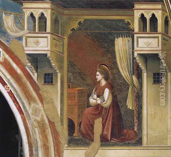 No. 15 Annunciation- The Virgin Receiving the Message 1306 Oil Painting - Giotto Di Bondone