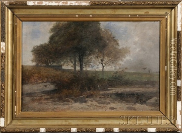 Landscape With Figure Oil Painting - Gustave Eugene Castan
