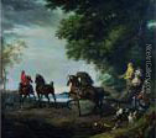 La Promenade Oil Painting - Jean-Baptiste Le Prince