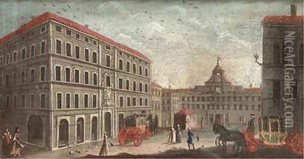 The Palazzo Montecitorio, Rome Oil Painting - Francesco Tironi