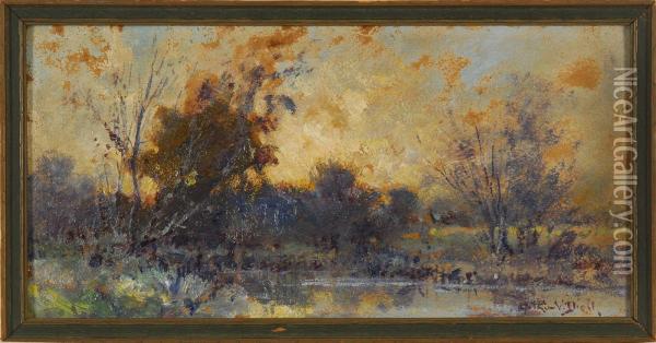 Evening In Florida Oil Painting - Arthur Vidal Diehl