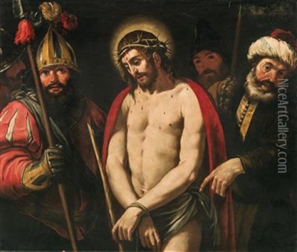 Ecce Homo Oil Painting - Giovanni Bernardino Azzolini