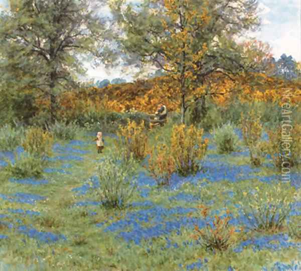 The bluebell copse Oil Painting - Helen Mary Elizabeth Allingham