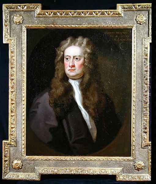 Portrait of Sir Isaac Newton PRS, 1726 Oil Painting - John Vanderbank