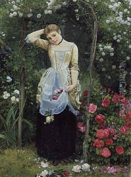 The Rose Bower Oil Painting - Edward Killingworth Johnson