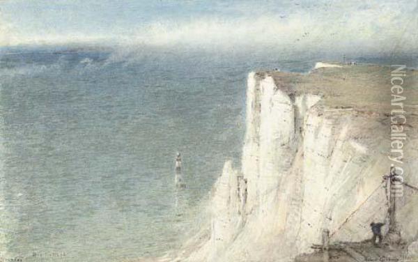 Beachy Head, Noonday Oil Painting - Albert Goodwin
