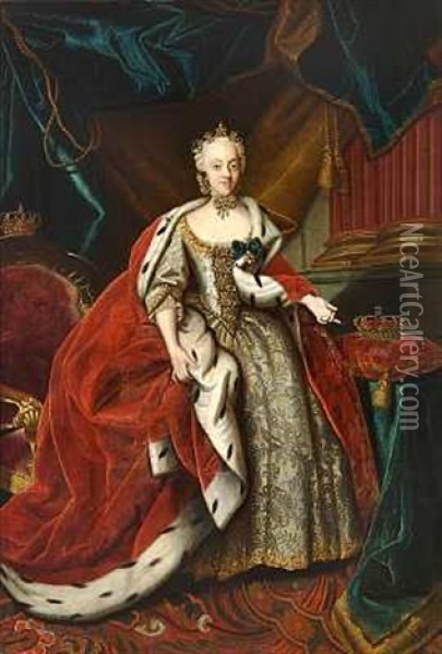 Prinsesse Charlotte Amalie Oil Painting - Johann Salomon Wahl