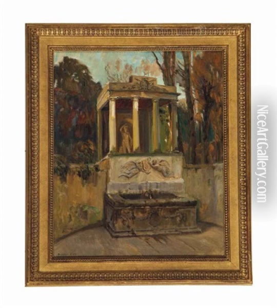 Untitled (fountain) Oil Painting - Walter Gay